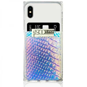 Faux Leather Phone Pocket - Hologram Snakeskin
