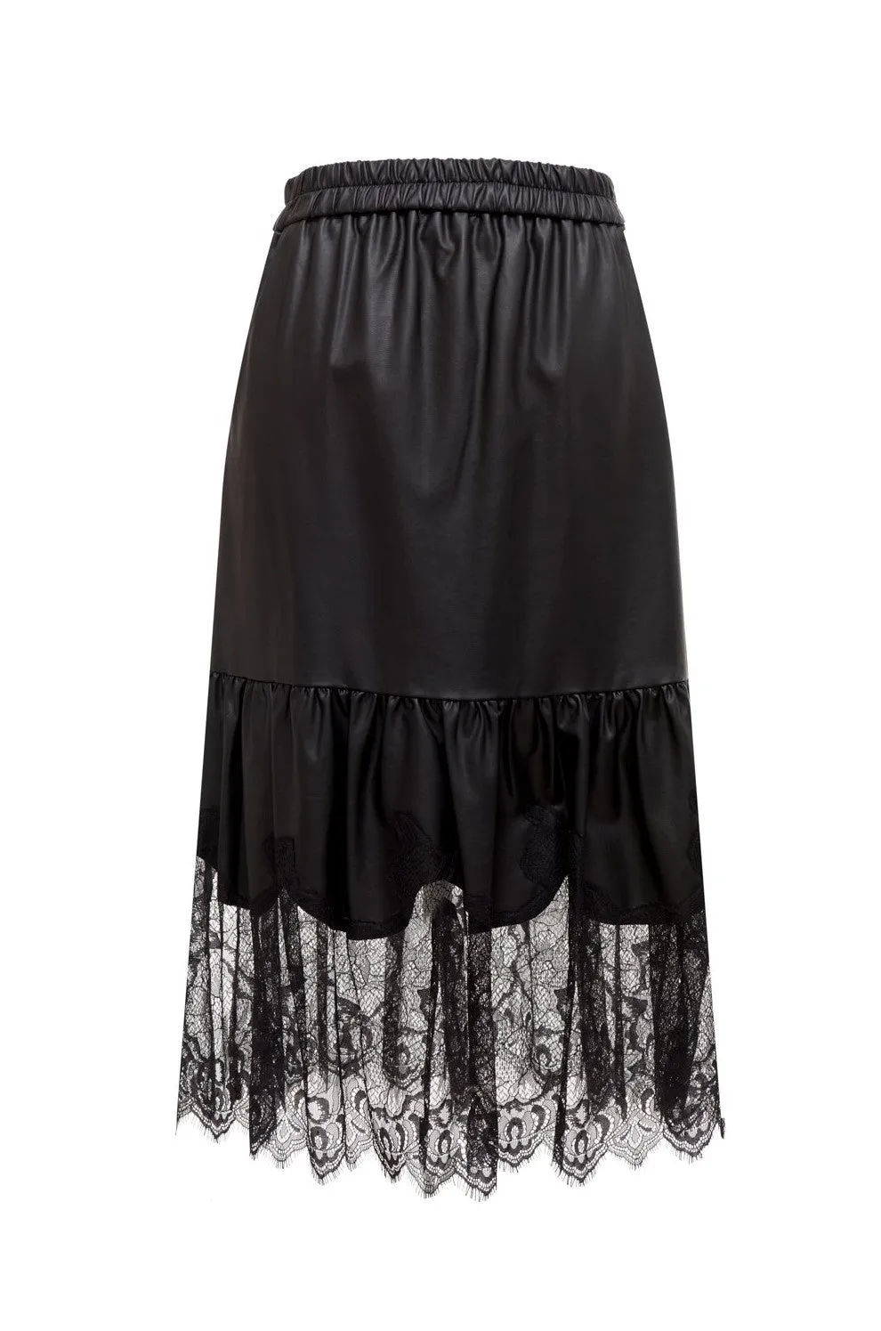 Faux Leather Ruffle Skirt