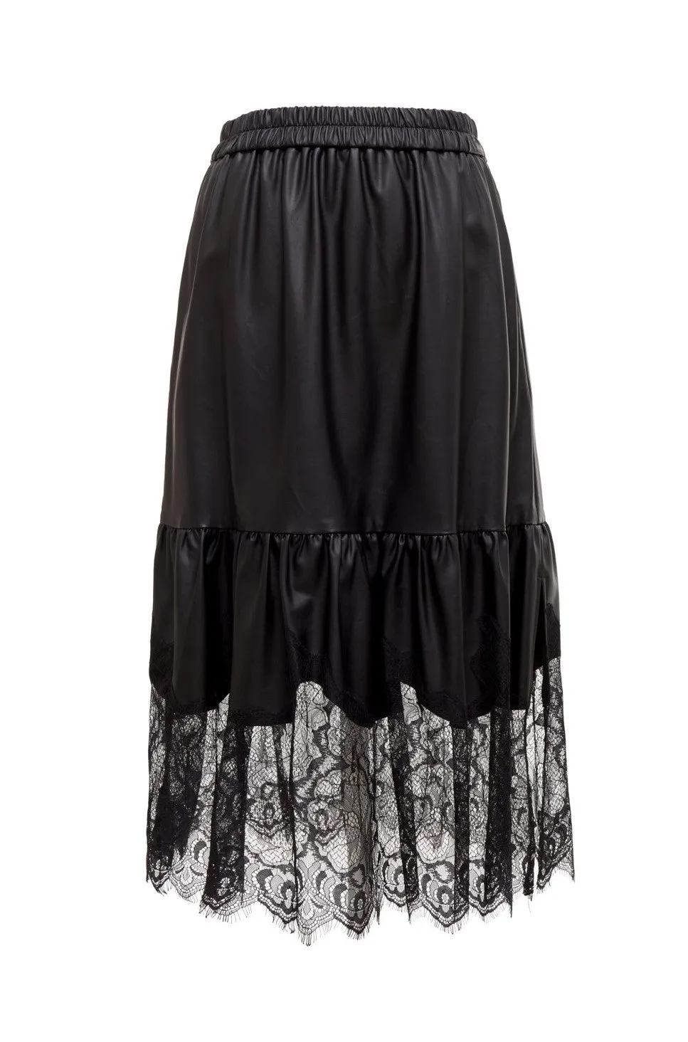 Faux Leather Ruffle Skirt