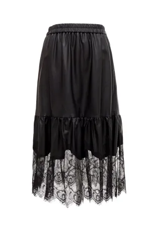Faux Leather Ruffle Skirt