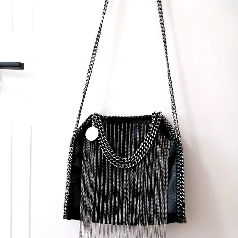Faux Leather Tassel Bag