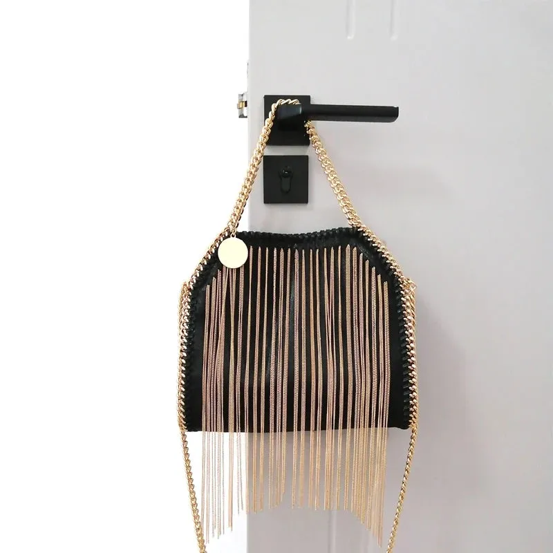 Faux Leather Tassel Bag