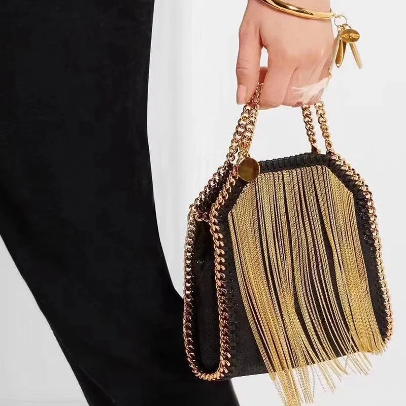 Faux Leather Tassel Bag