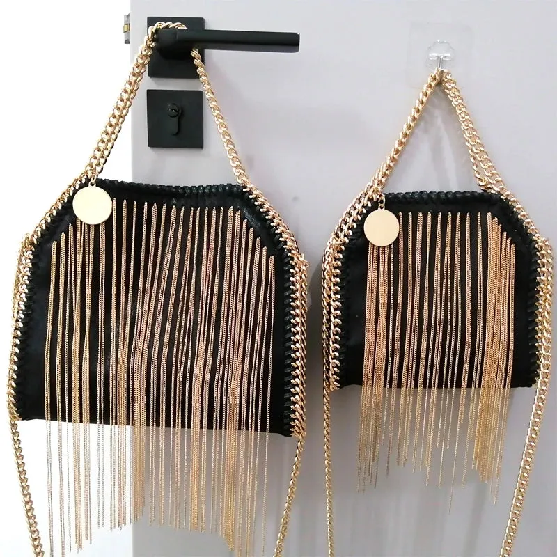 Faux Leather Tassel Bag
