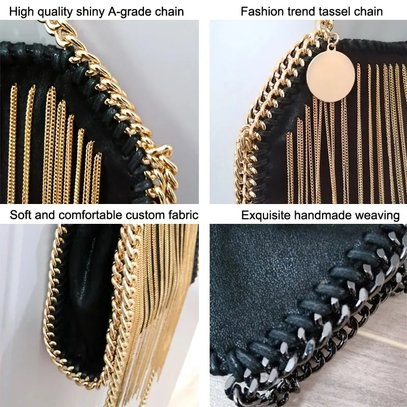 Faux Leather Tassel Bag
