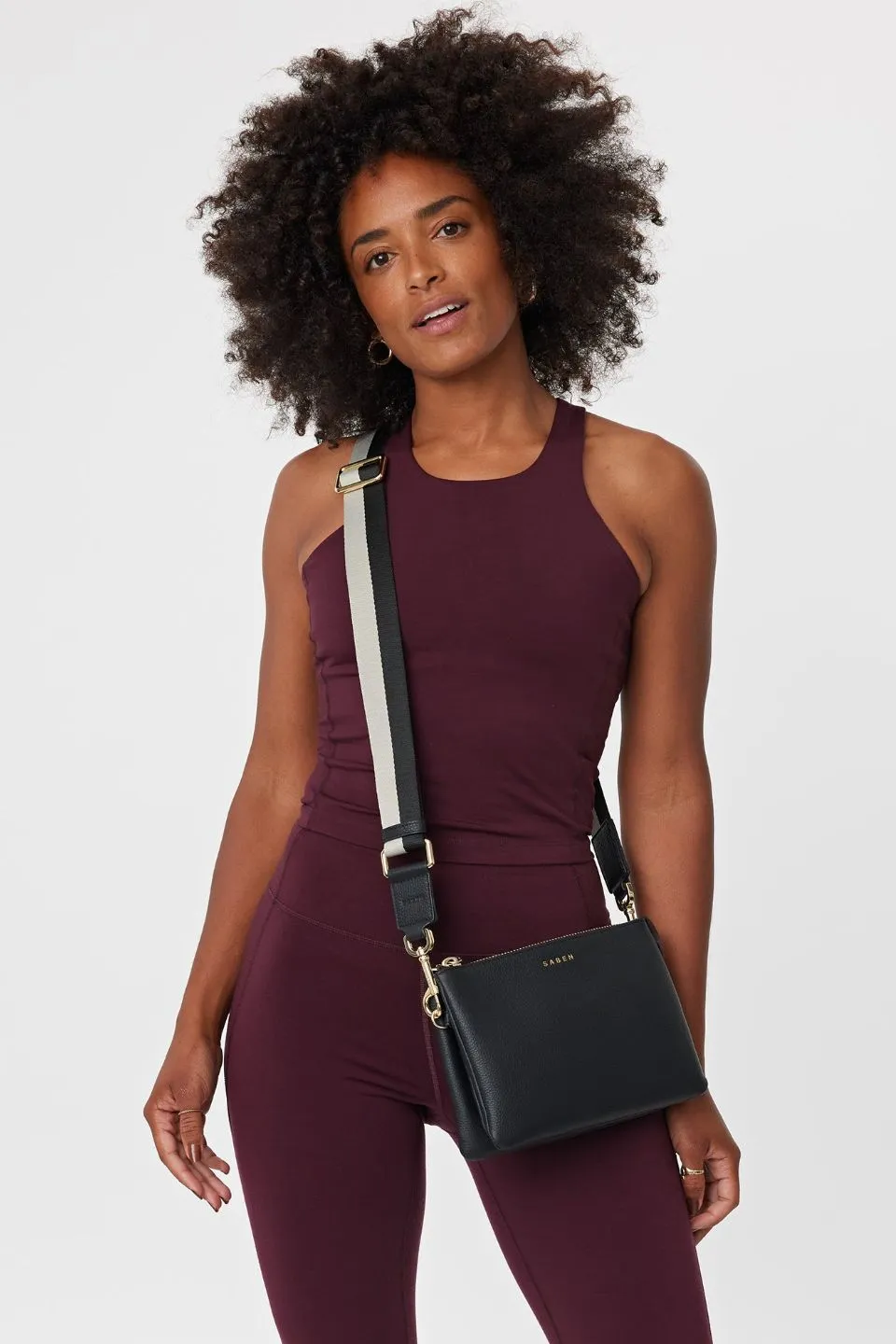 Feature Black   Silver Bag Strap