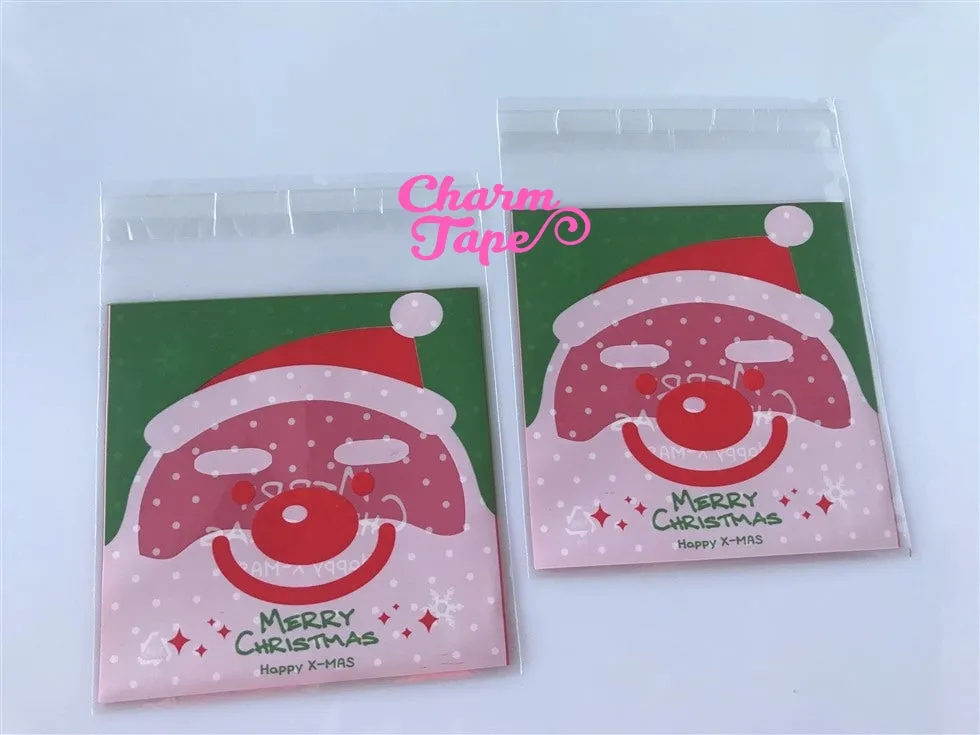Festive Santa Claus Gift Bags Cello Self-adhesive Cookie bags - Favors Bags 20/50/100 bags CB51