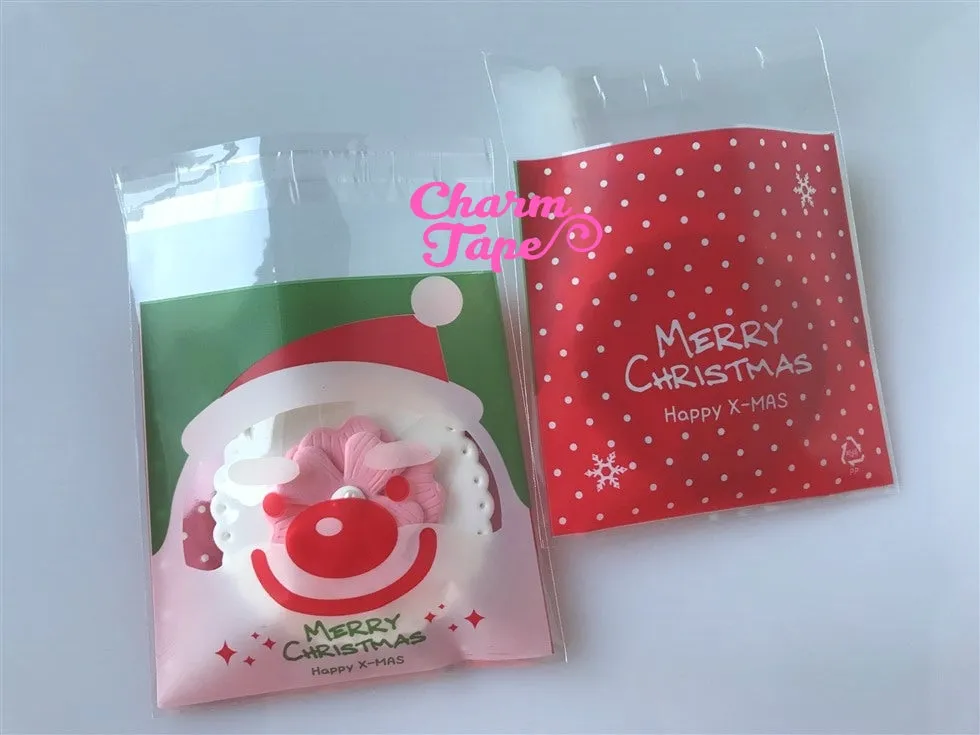 Festive Santa Claus Gift Bags Cello Self-adhesive Cookie bags - Favors Bags 20/50/100 bags CB51