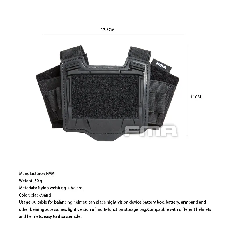 FMA Helmet Pouch for NVG Battery Box / Counterweight, Velcro - Tan
