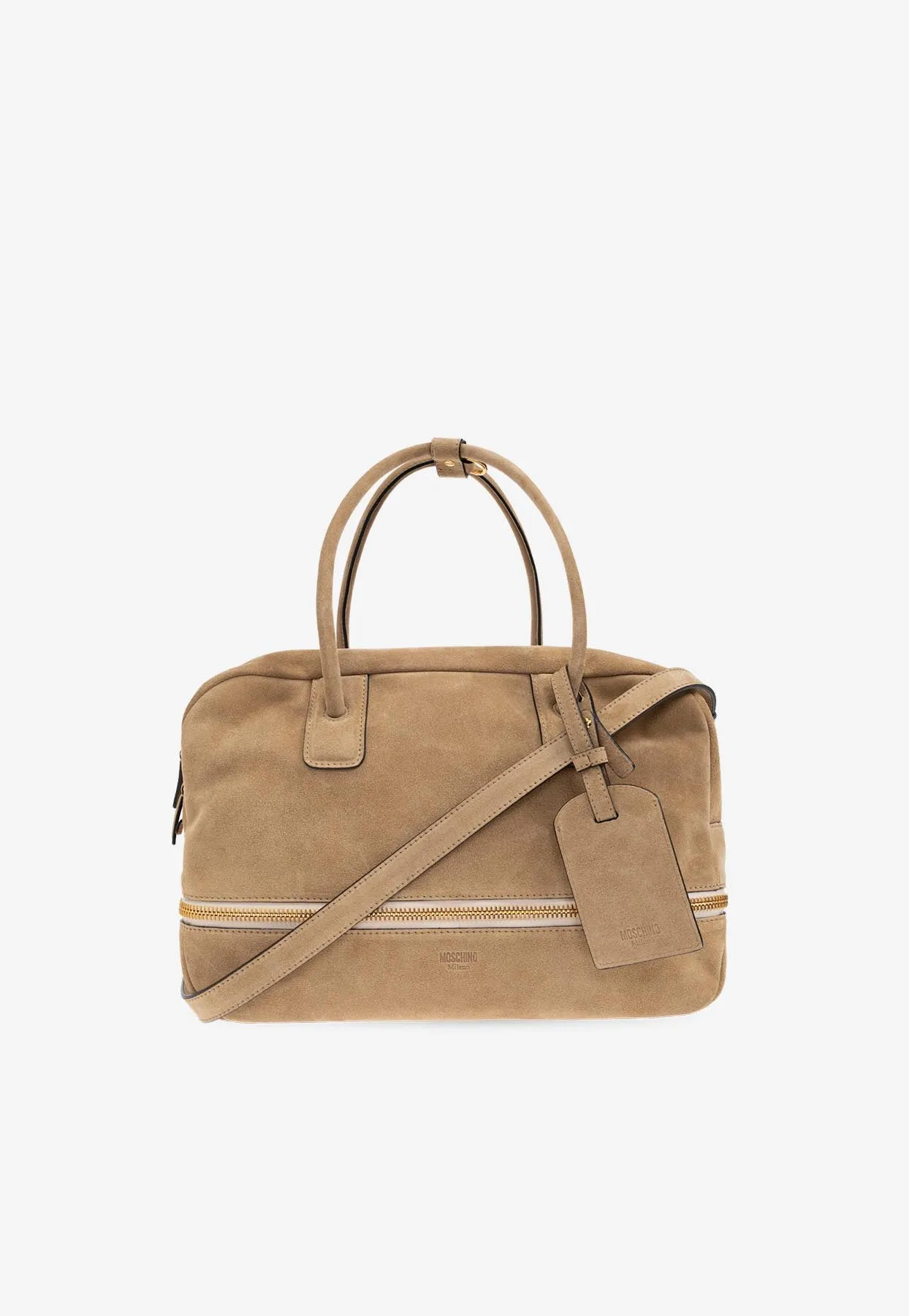 Folding Suede Top Handle Bag
