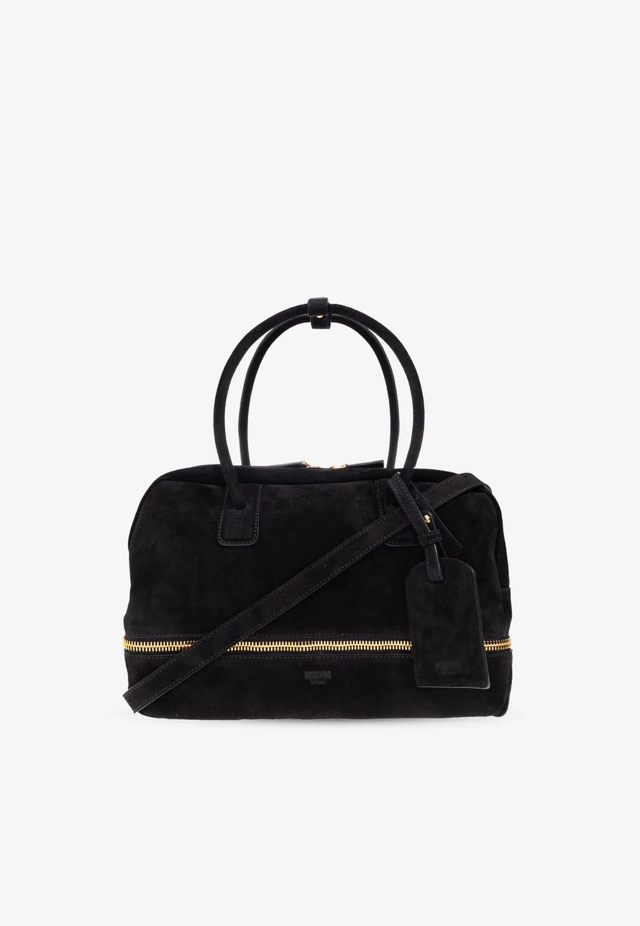 Folding Suede Top Handle Bag