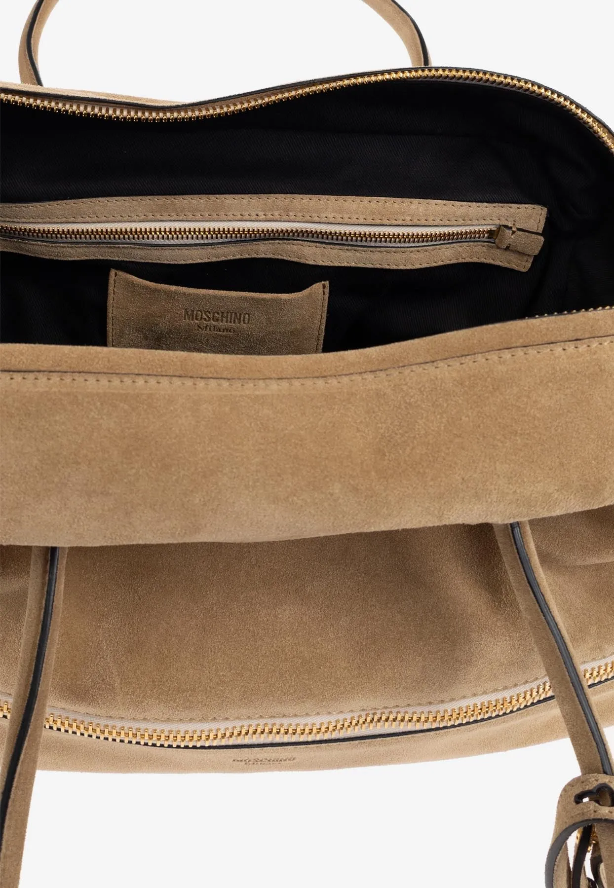 Folding Suede Top Handle Bag