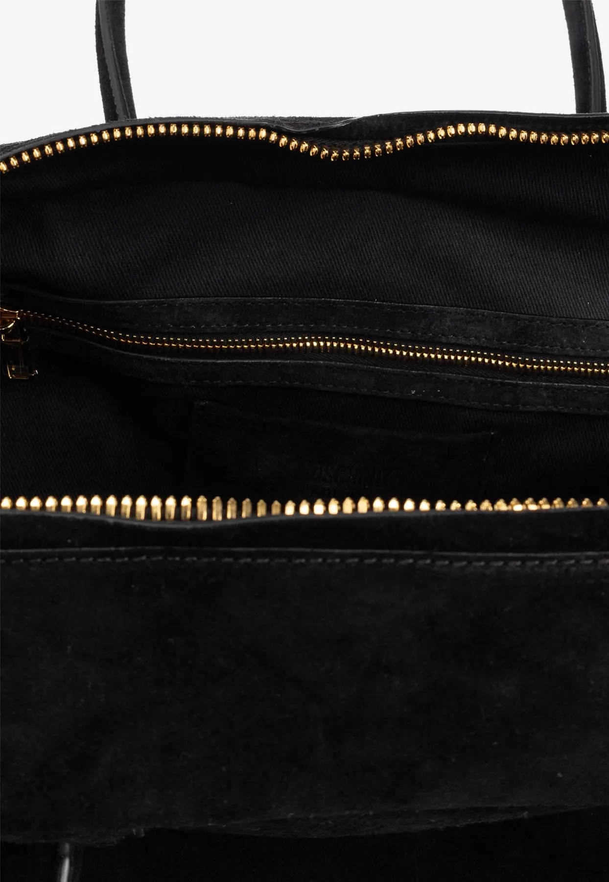 Folding Suede Top Handle Bag