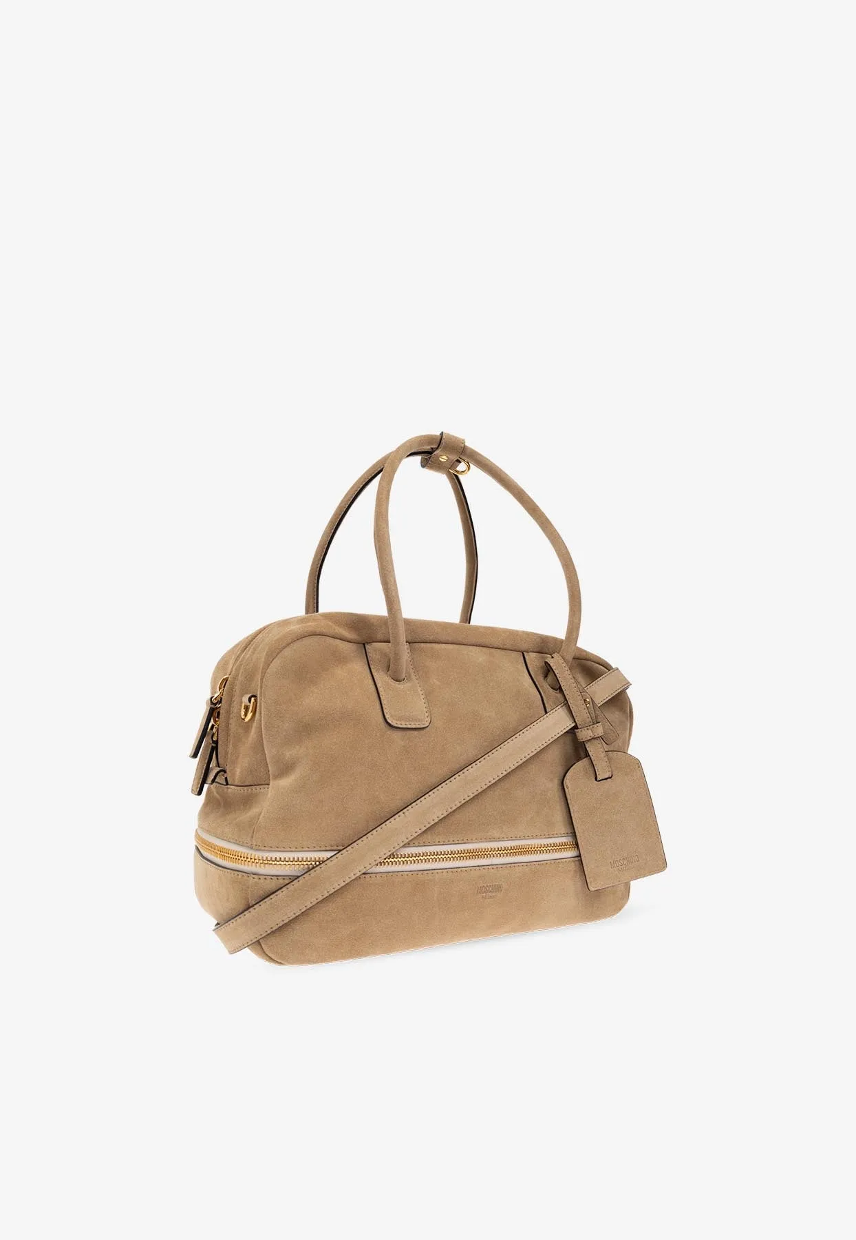 Folding Suede Top Handle Bag