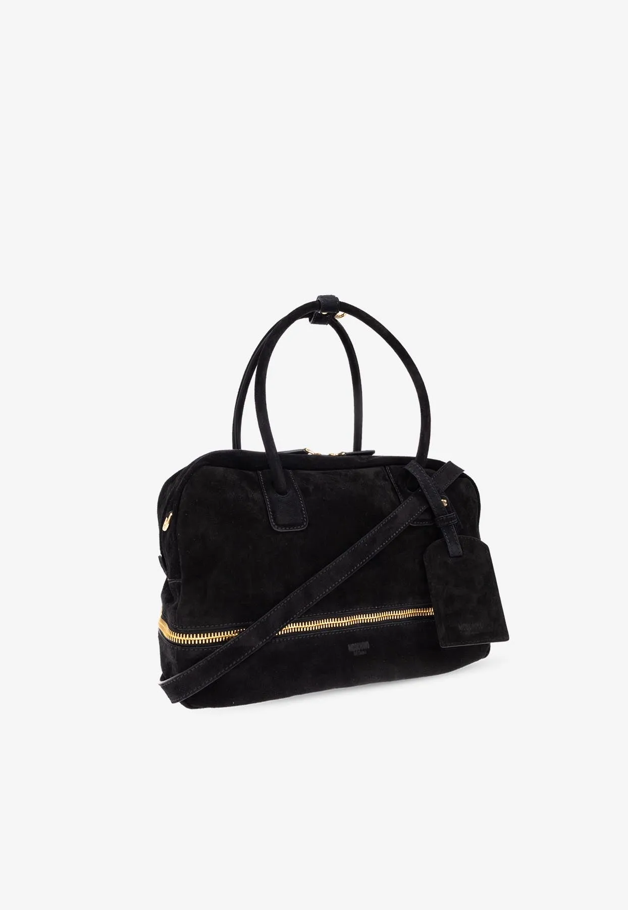 Folding Suede Top Handle Bag