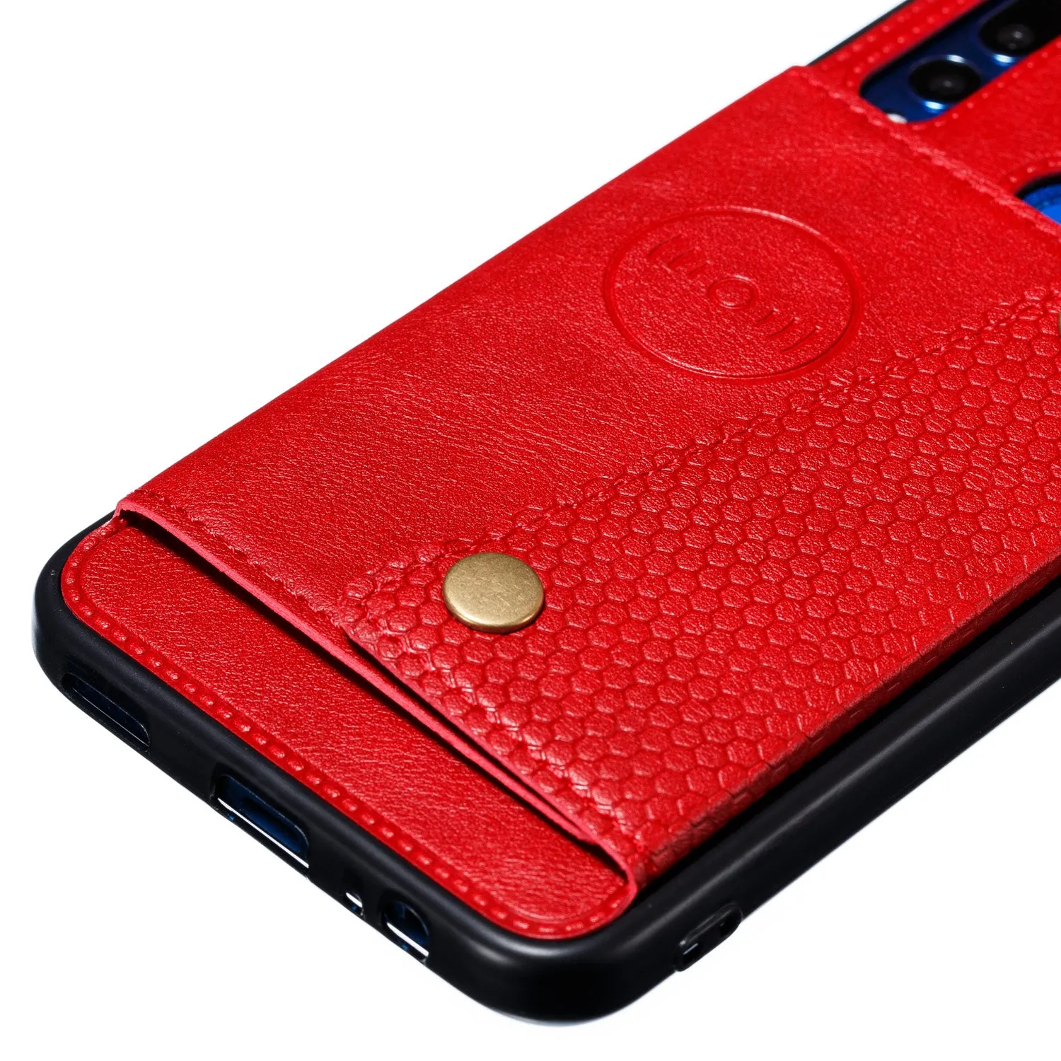 For HUAWEI Y9 prime 2019 PU Leather Shockproof Cell Phone Case Anti-dust Phone Case with Double Buckle Card Slot Pocket  gray