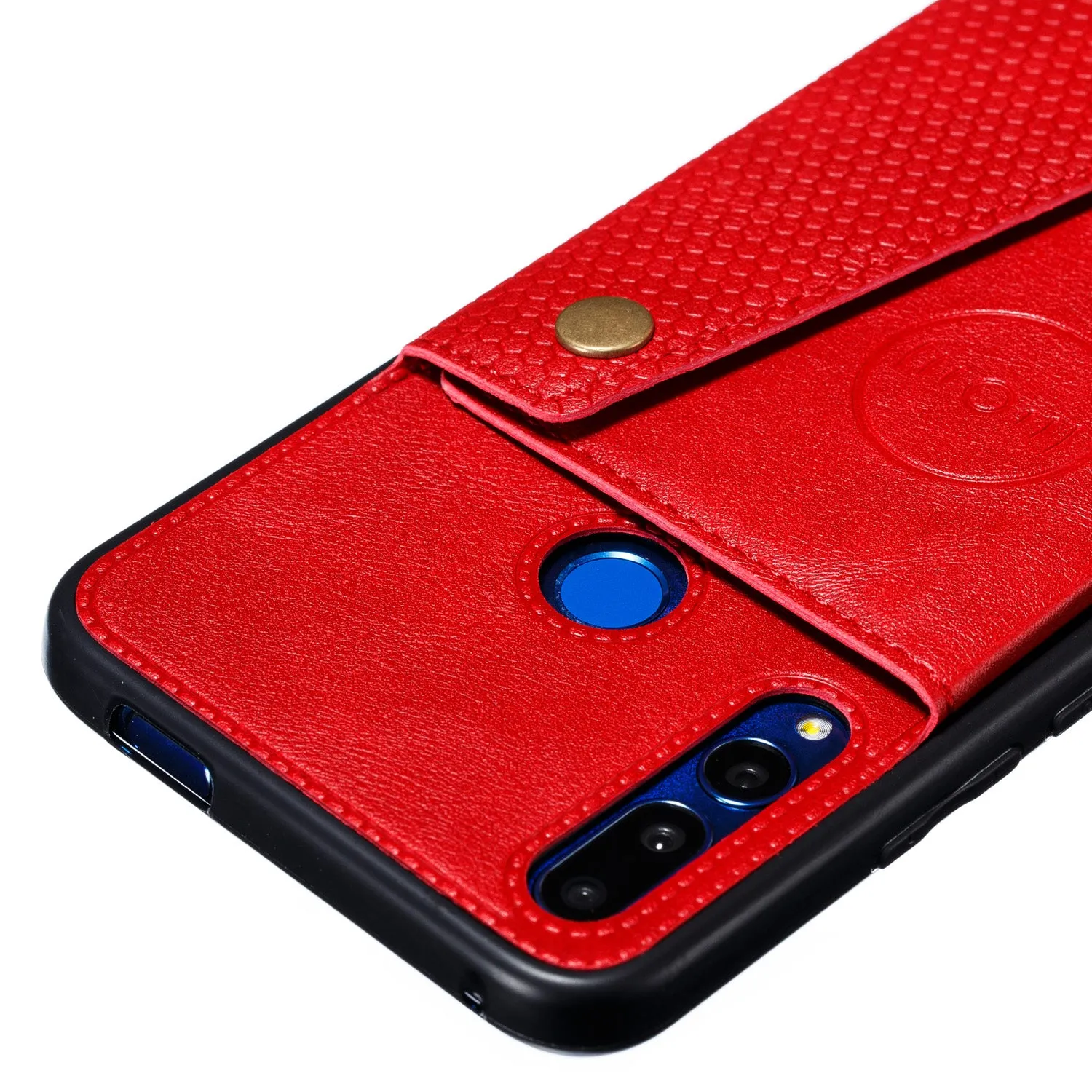 For HUAWEI Y9 prime 2019 PU Leather Shockproof Cell Phone Case Anti-dust Phone Case with Double Buckle Card Slot Pocket  gray