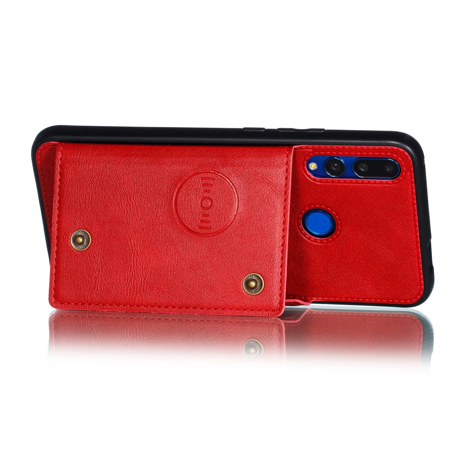 For HUAWEI Y9 prime 2019 PU Leather Shockproof Cell Phone Case Anti-dust Phone Case with Double Buckle Card Slot Pocket  gray