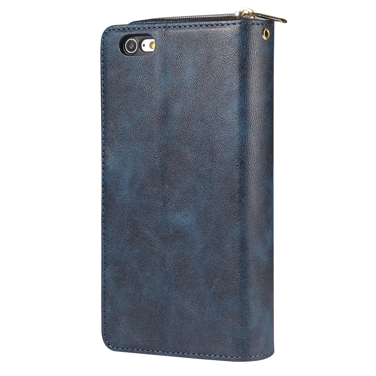 For Iphone 6/6s/6 Plus/6s Plus/7 Plus/8 Plus Pu Leather  Mobile Phone Cover Zipper Card Bag   Wrist Strap brown