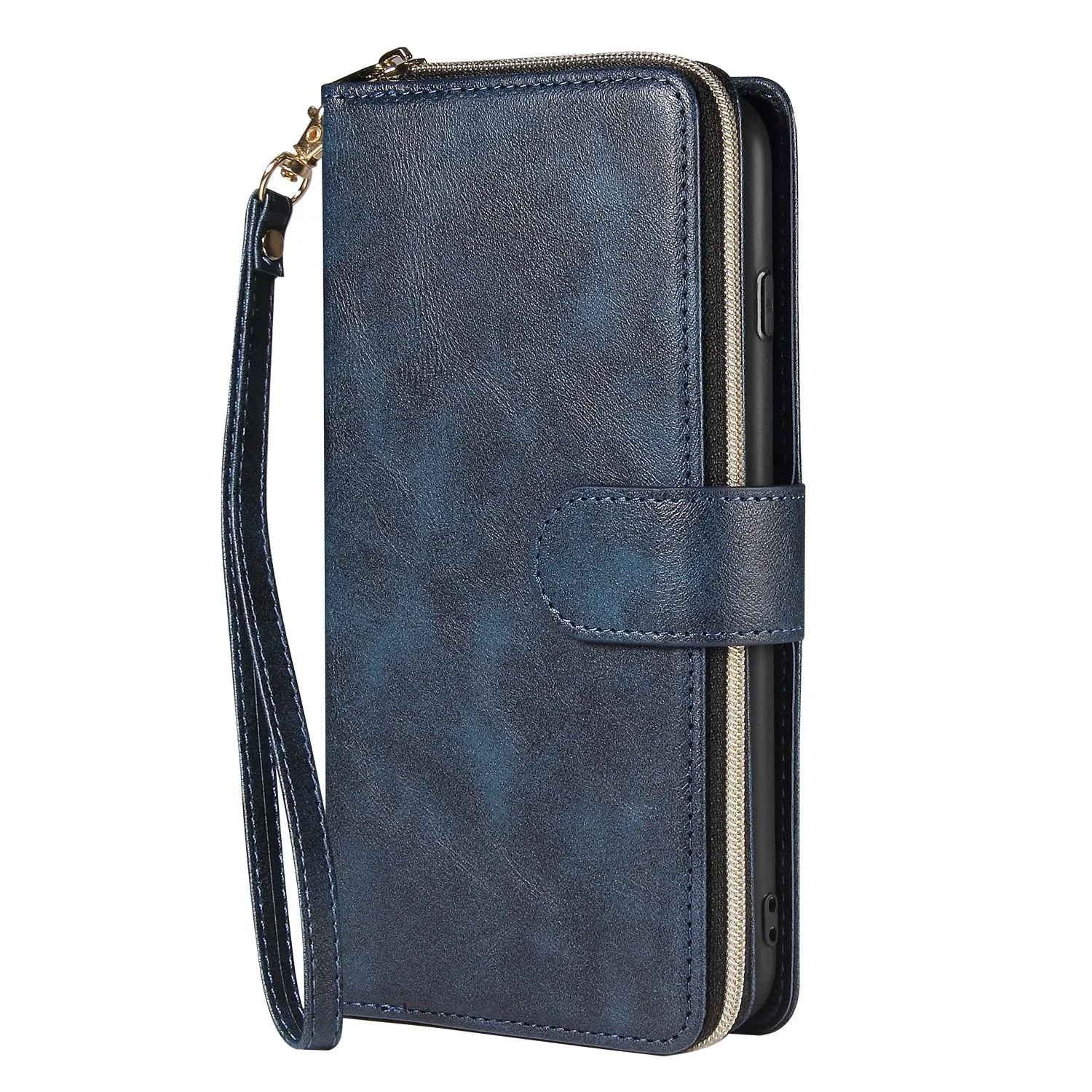 For Iphone 6/6s/6 Plus/6s Plus/7 Plus/8 Plus Pu Leather  Mobile Phone Cover Zipper Card Bag   Wrist Strap brown
