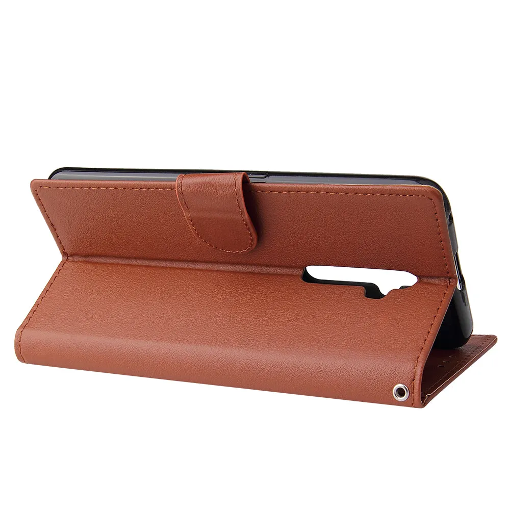 For Oppo A9 2020/Reno 2Z Cellphone Shell PU Leather Mobile Phone Cover Stand Available Anti-drop Elegant Smartphone Case Gold