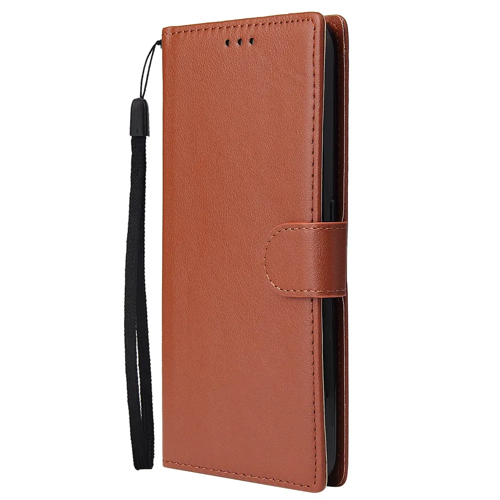 For Oppo A9 2020/Reno 2Z Cellphone Shell PU Leather Mobile Phone Cover Stand Available Anti-drop Elegant Smartphone Case Gold