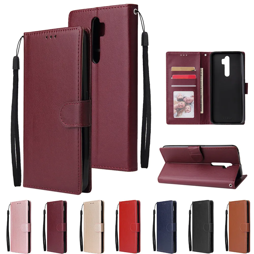 For Oppo A9 2020/Reno 2Z Cellphone Shell PU Leather Mobile Phone Cover Stand Available Anti-drop Elegant Smartphone Case Gold