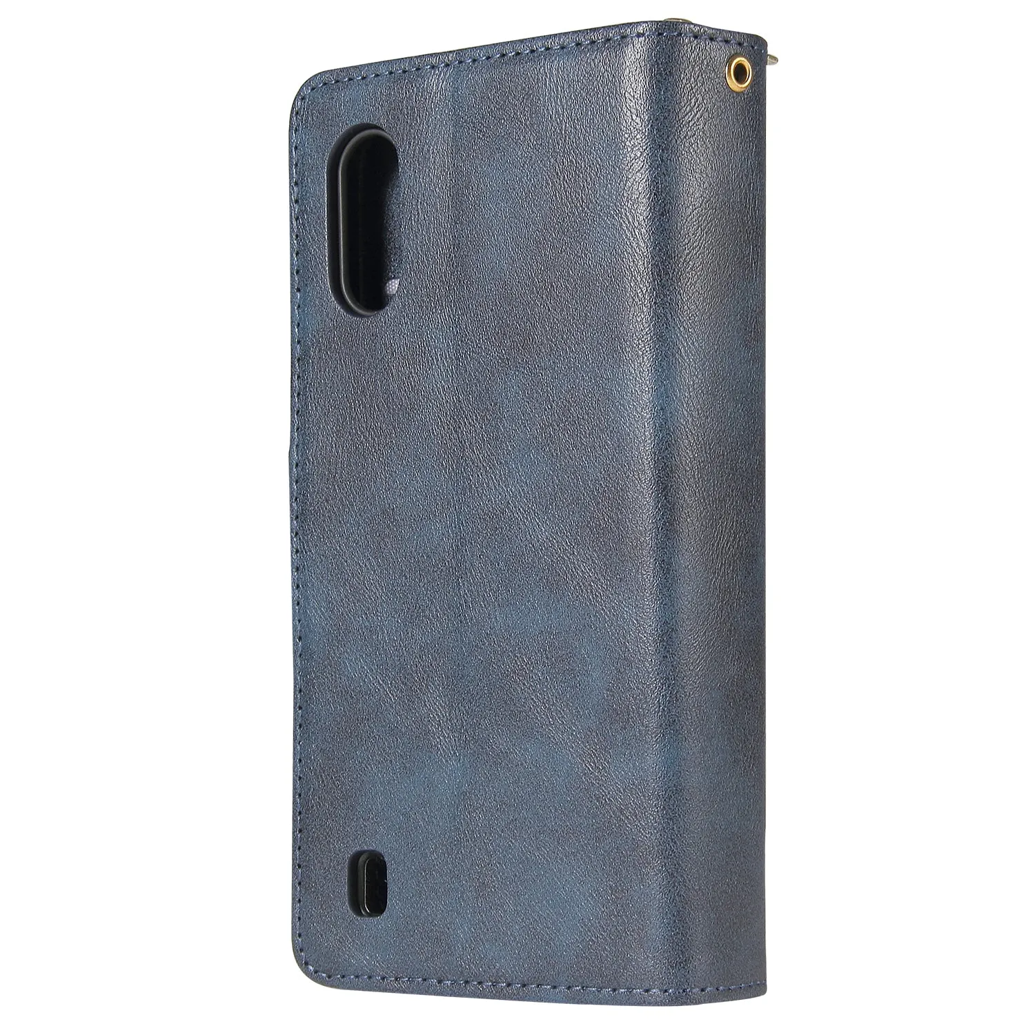 For Samsung A01/A21/A31/A41/A51 Pu Leather  Mobile Phone Cover Zipper Card Bag   Wrist Strap Rose gold