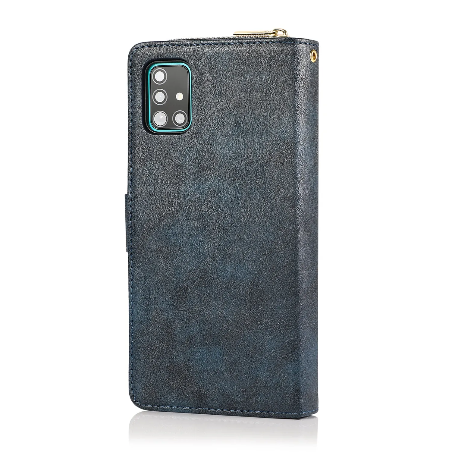 For Samsung A51 5G/A71 5G/Note 10 pro Pu Leather  Mobile Phone Cover Zipper Card Bag   Wrist Strap brown