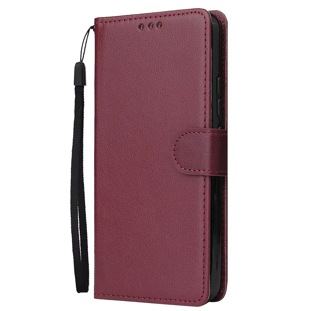 For VIVO Y17 Cellphone Cover PU Leather Shell All-round Protection Mobile Phone Case Precise Cutout Wallet Design Stand Function Red