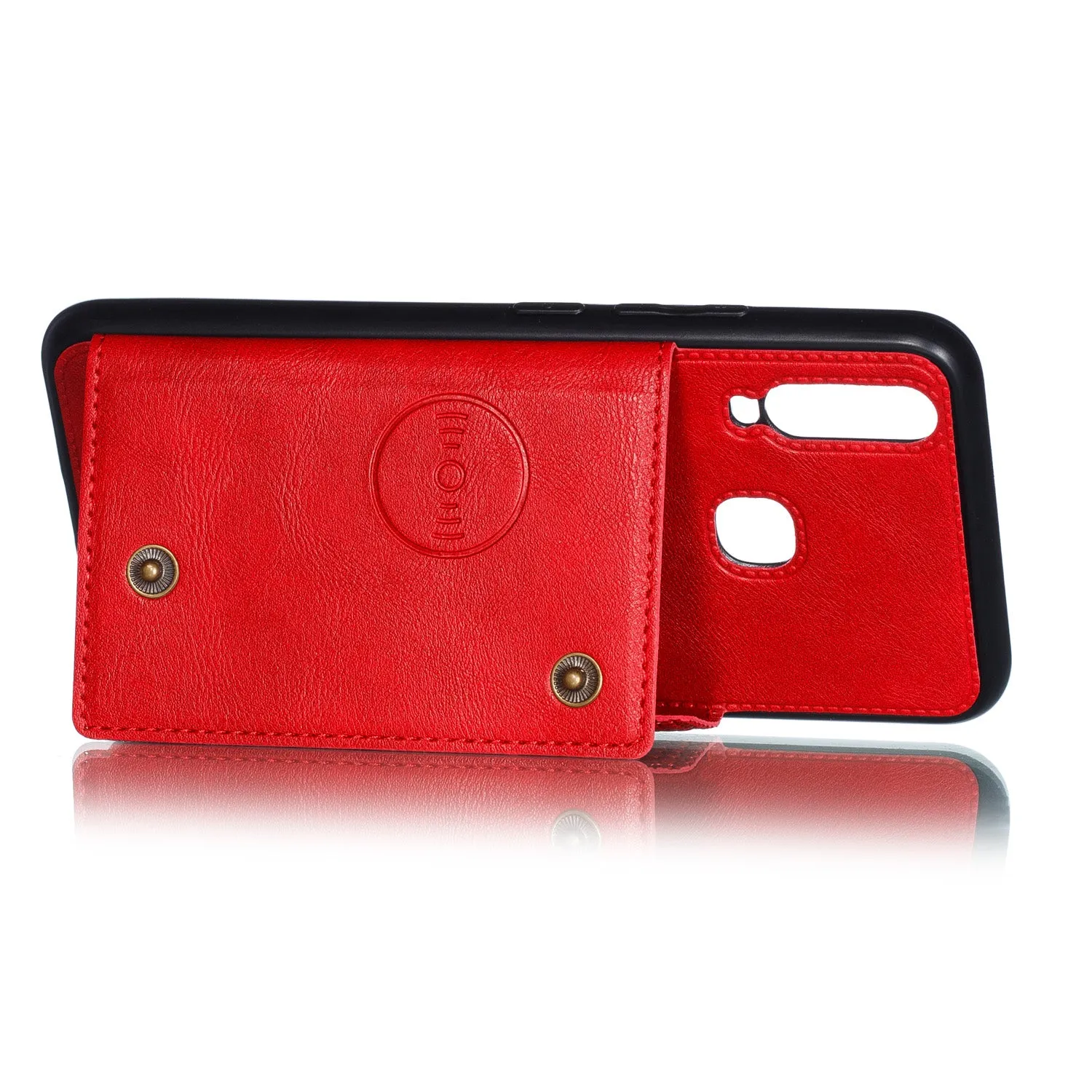 For VIVO Y17 Shockproof Double Buckle Wallet Case Cell Phone Case PU Leather Flip Stand Phone Cover With Card Slots Light Brown