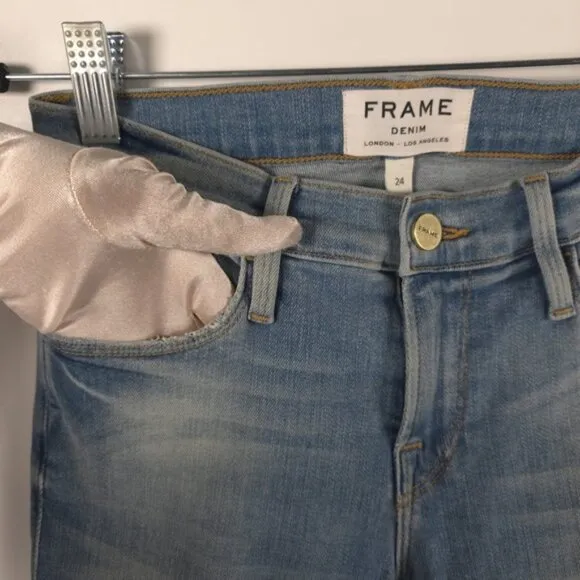 FRAME BRENTON RIDGE USA 🇺🇸 Made Le Skinny de Jeanne Crop Jeans Size 24