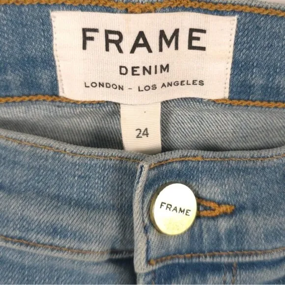 FRAME BRENTON RIDGE USA 🇺🇸 Made Le Skinny de Jeanne Crop Jeans Size 24