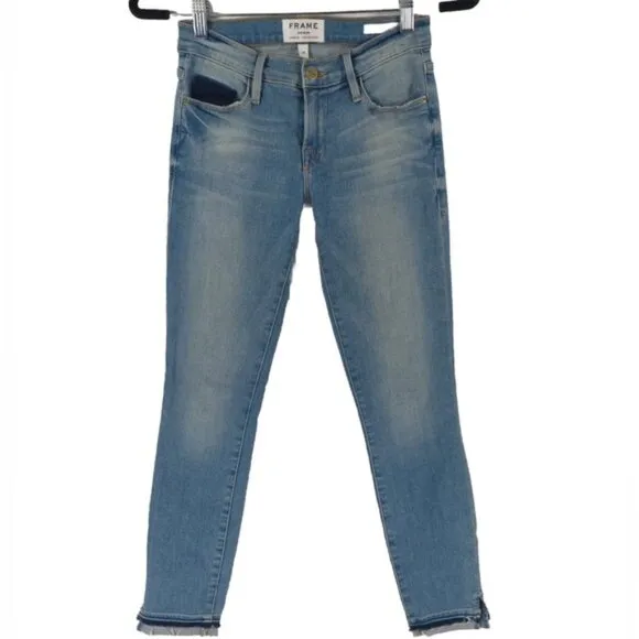 FRAME BRENTON RIDGE USA 🇺🇸 Made Le Skinny de Jeanne Crop Jeans Size 24
