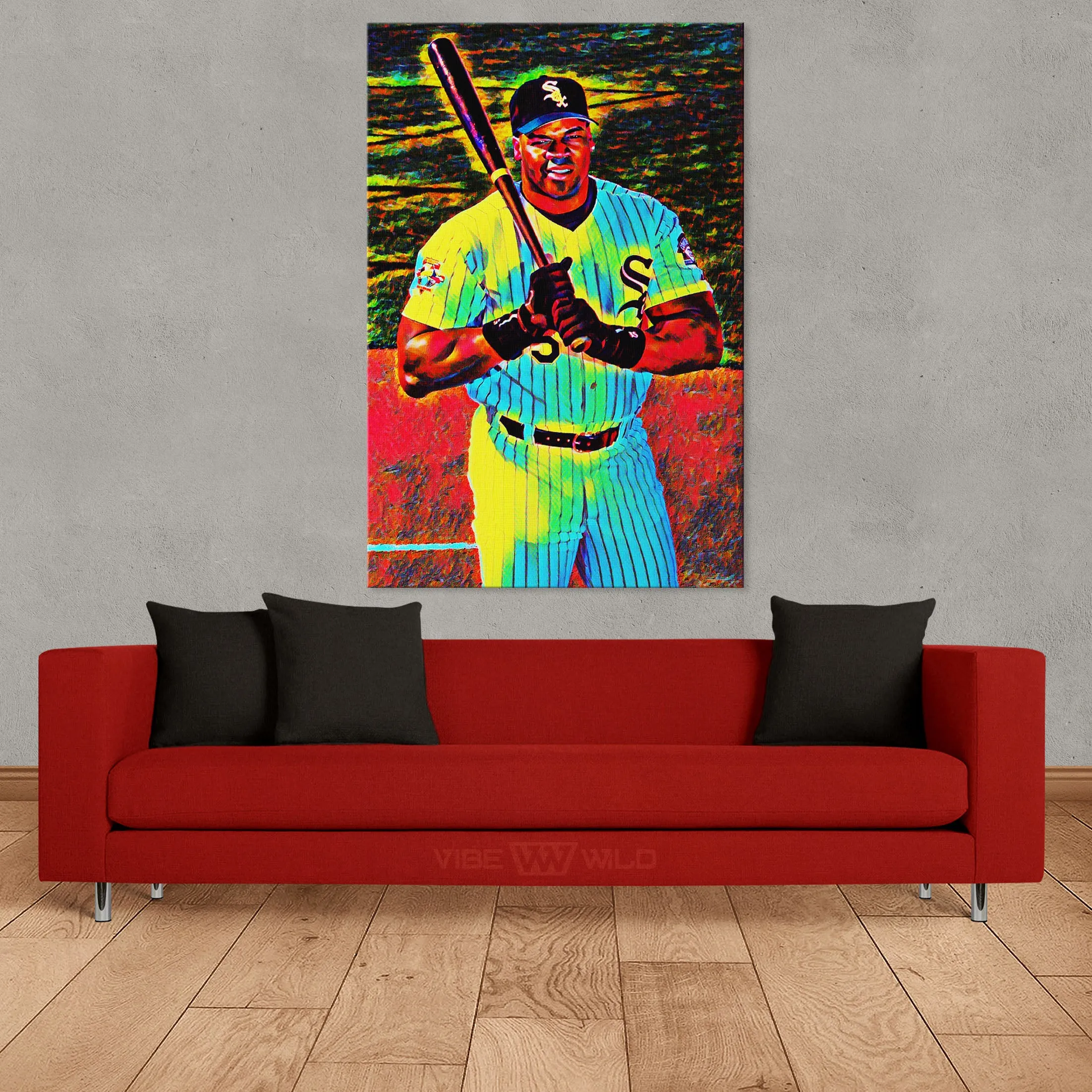 Frank Thomas Canvas Wall Art Colorful Refractor Style
