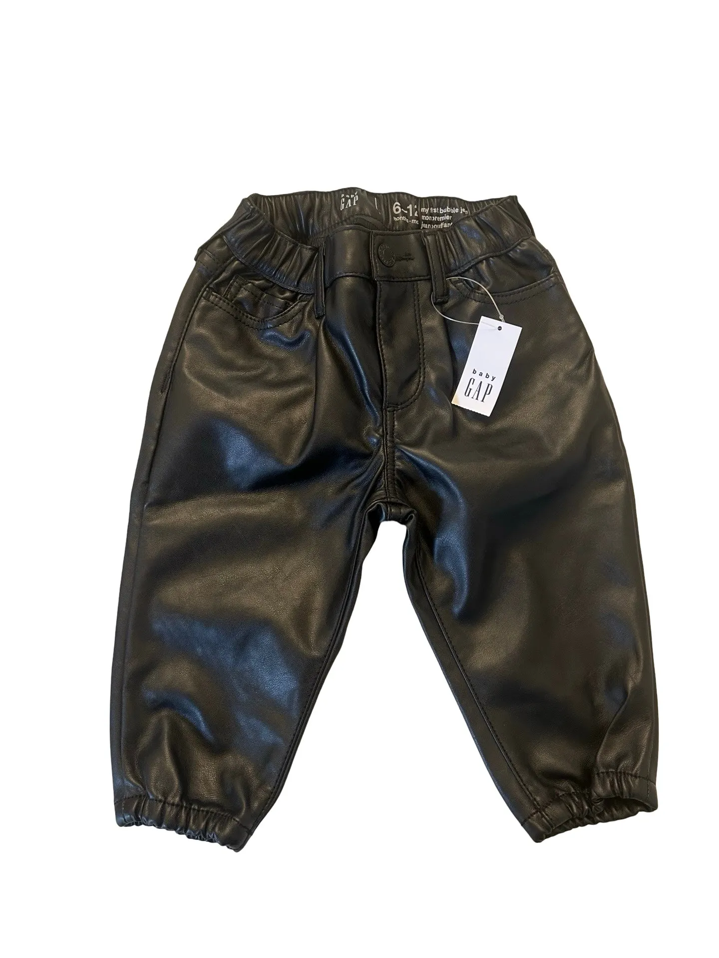 Gap faux leather bottoms size 6-12m