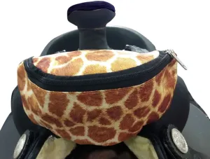 Giraffe print Insulated Nylon Saddle Pouch