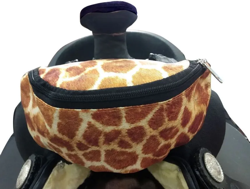 Giraffe print Insulated Nylon Saddle Pouch