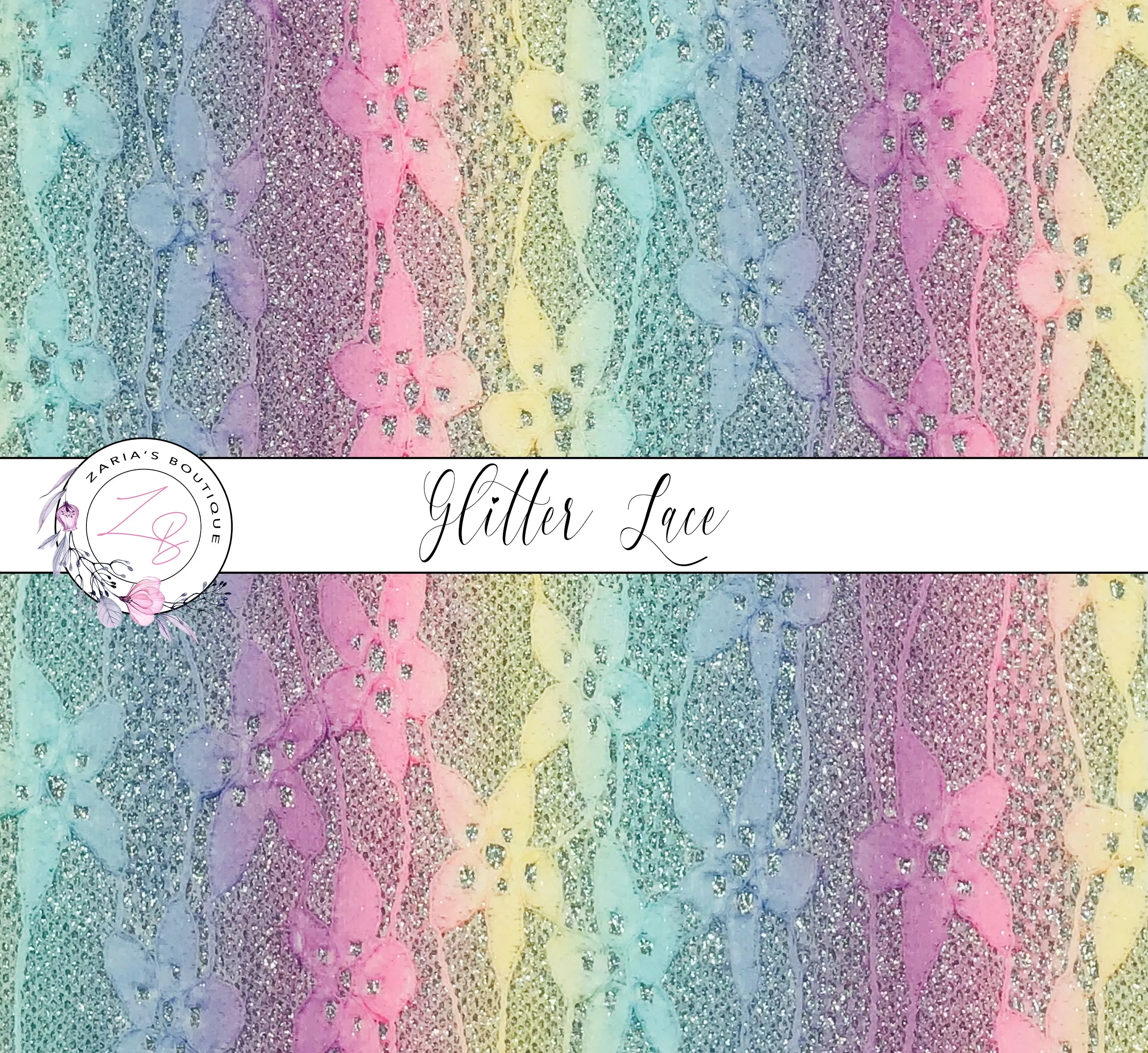 Glitter Stripe Rainbow Lace ~ 1.2mm