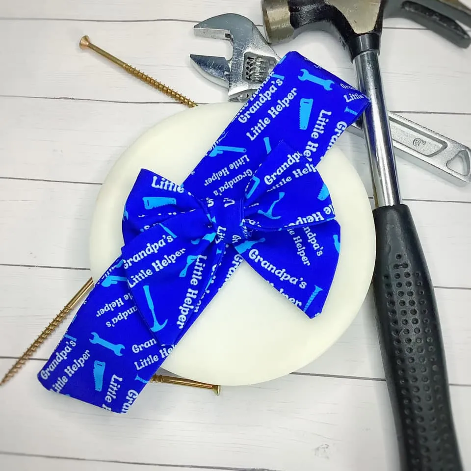 Grandpa's Little Helper Bow Strip and Scrunchie Collection