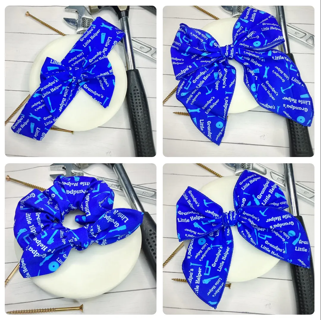 Grandpa's Little Helper Bow Strip and Scrunchie Collection
