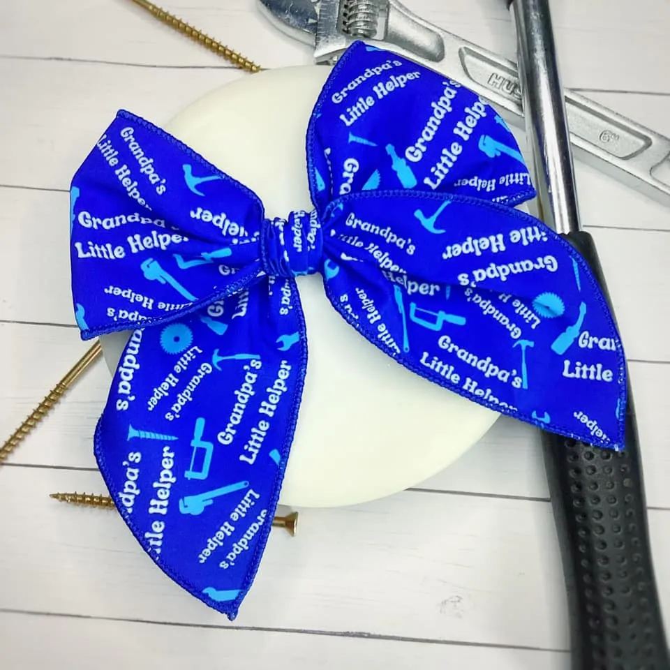 Grandpa's Little Helper Bow Strip and Scrunchie Collection