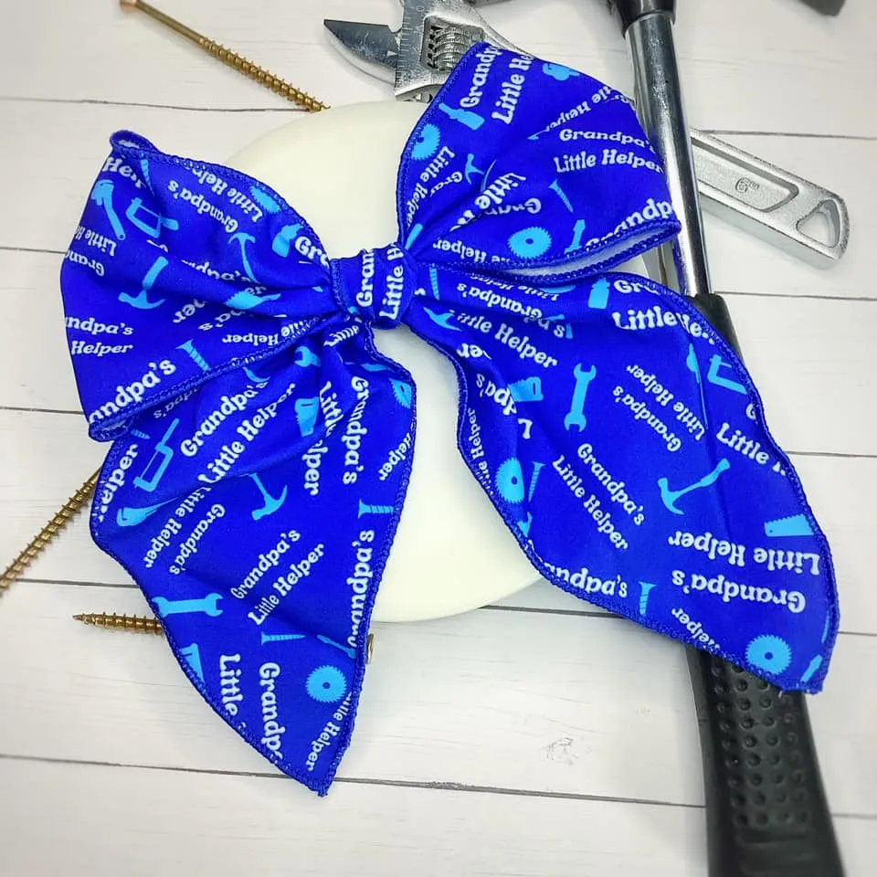 Grandpa's Little Helper Bow Strip and Scrunchie Collection