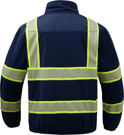 GSS 7552 ONYX Enhanced Visibility Fleece Full Zip, Navy