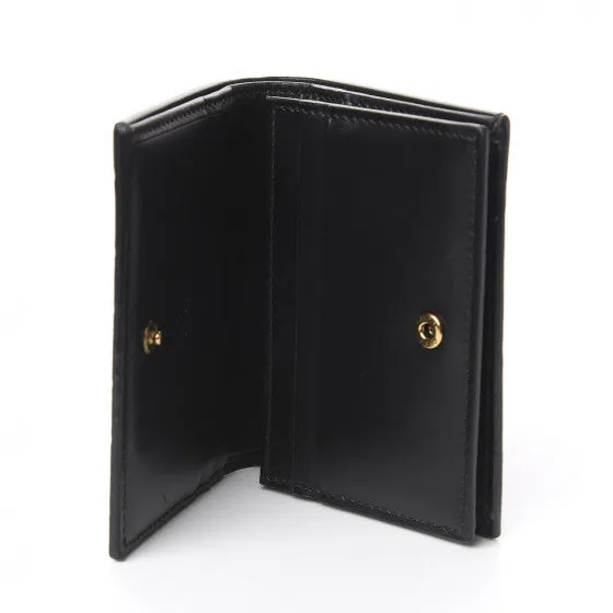 Gucci Guccissima Crystal Cat Card Case in Black