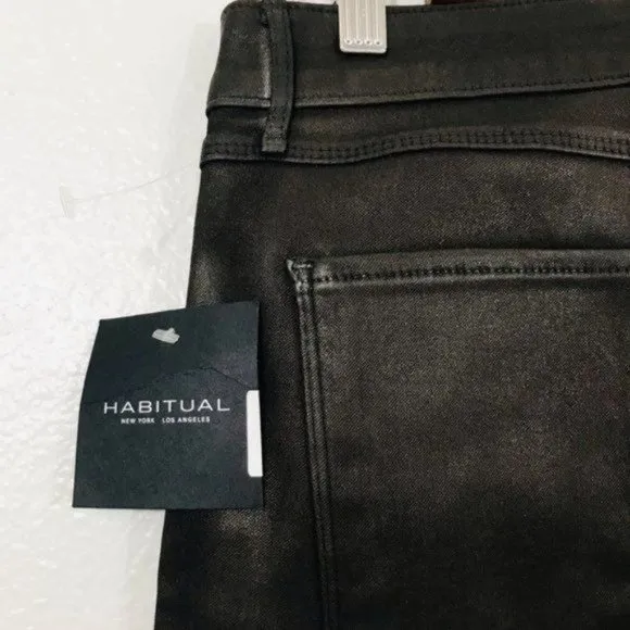 HABITUAL Denim Faux Leather Coated Skinny‎ Jeans, 28 - NWT