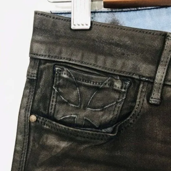 HABITUAL Denim Faux Leather Coated Skinny‎ Jeans, 28 - NWT
