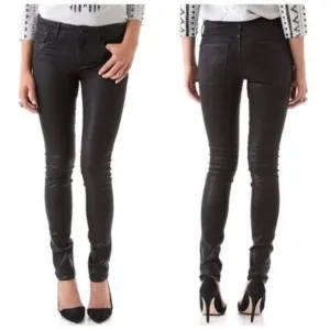 HABITUAL Denim Faux Leather Coated Skinny‎ Jeans, 28 - NWT