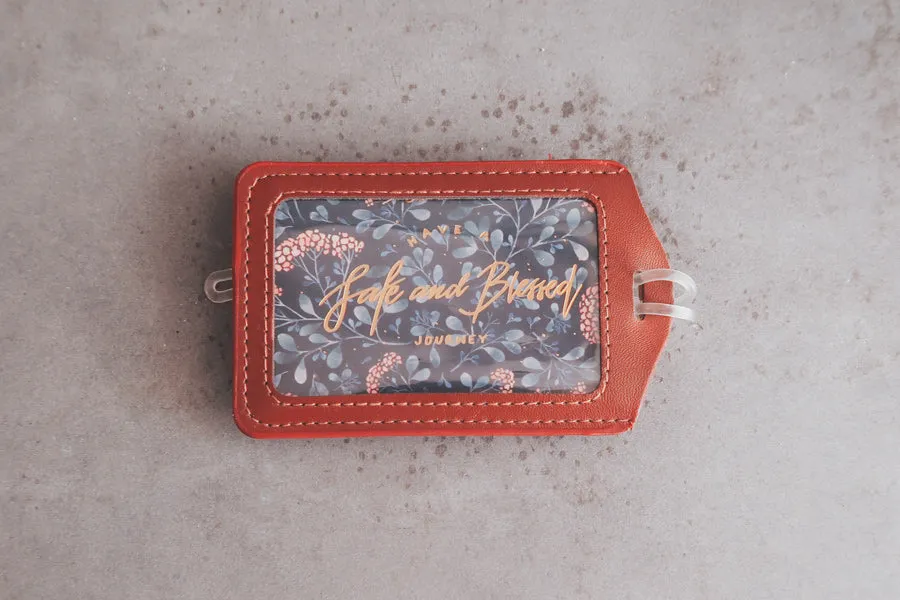 Have a safe and blessed journey (Floral) {Luggage Tag}
