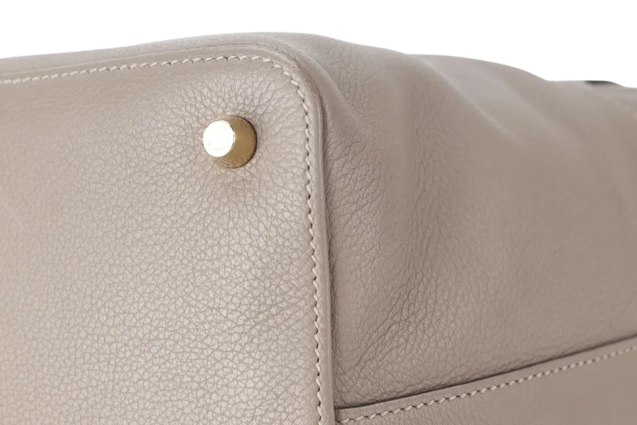 HERMES TOOLBOX 26 GRIS EVERCOLOR LEATHER PALLADIUM HARDWARE STAMP A (YEAR 2017) WITH KEYS AND DUST COVER